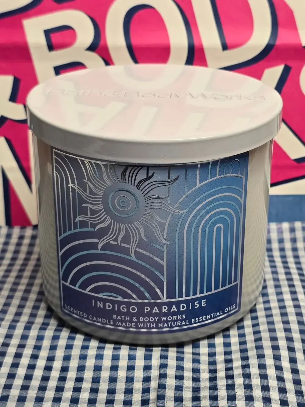 BBW Indigo Paradise Large 3 Wick Candle Home Fragrance Decor
